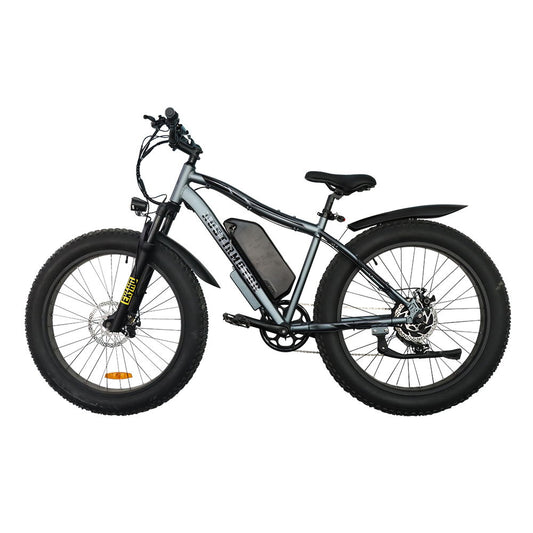 S07 - Max 26" 1000W Electric Bike Fat Tire P7 48V 20Ah Removable Lithium Battery For Adults With Detachable Rear Rack Fender - Gray