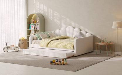 Shell Shaped Upholstered Daybed Frame With Slats