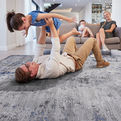 Marfi - 2' X 3' Abstract Area Rug - Silver