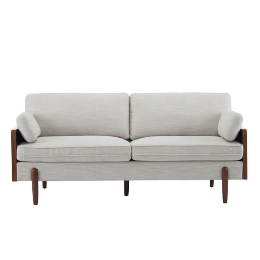 Mid Century Moderne Sofa With Wood Sides