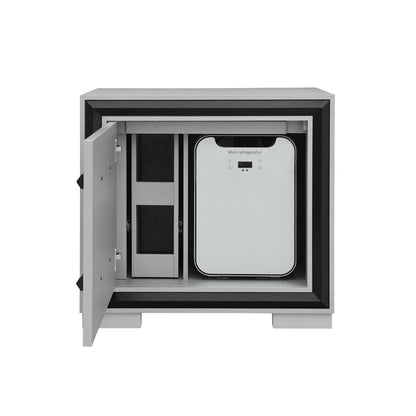 Adelaide - Nightstand With Cooler And Speaker - Gray / Black