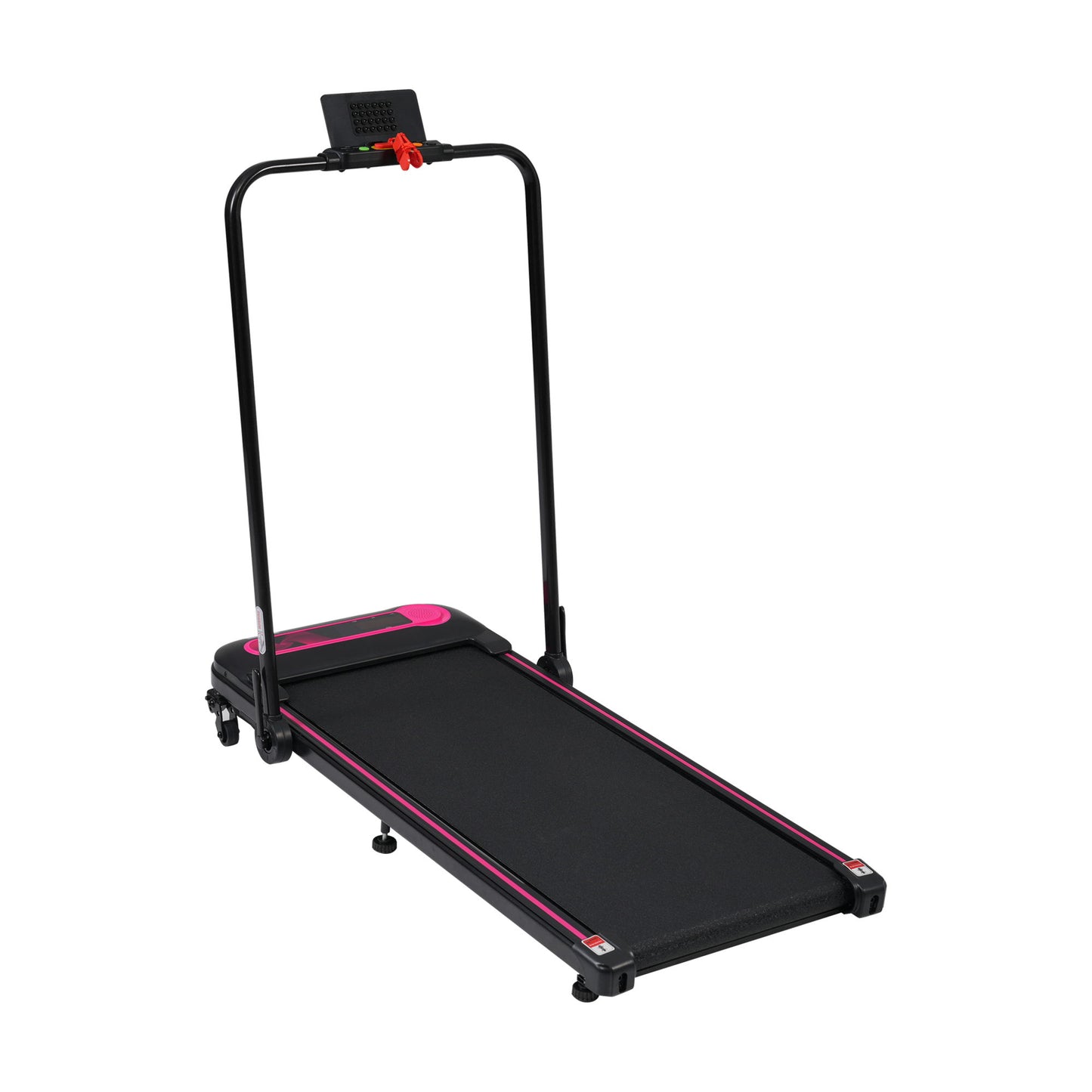 Folding Walking Pad Under Desk Treadmill For Home 2 Ways To Adjust Speed - Pink / Black