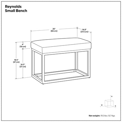 Reynolds - Small Bench - Distressed Chestnut Brown