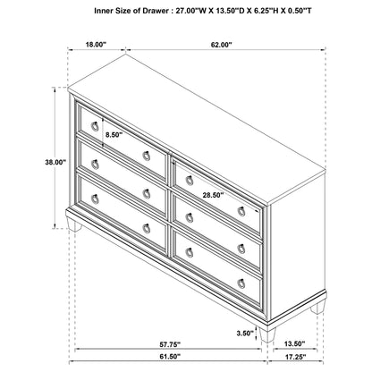 Wedner - 6 Drawer Dresser - Oak