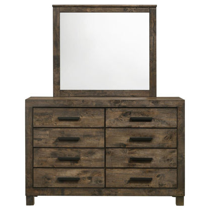 Woodmont - 8-Drawer Dresser With Mirror - Rustic Golden Brown