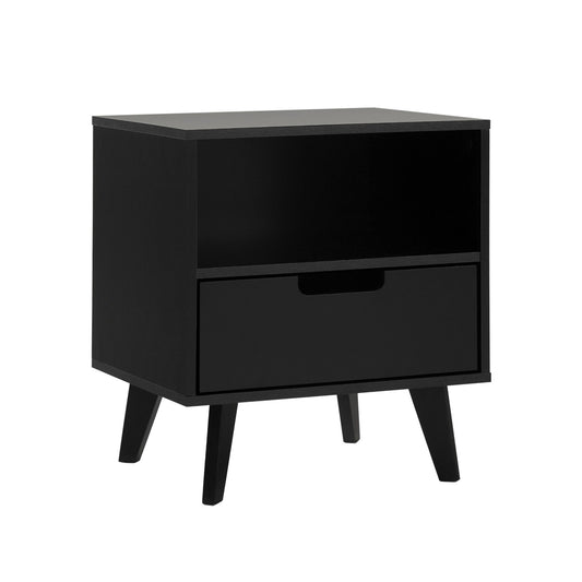 Modern 1 Drawer Nightstand With Open Cubby