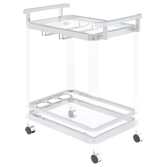 Kempton - 2 Tier Bar Cart - Chrome