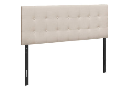 Queen Size, Bed Headboard Only, Upholstered Transitional - Beige