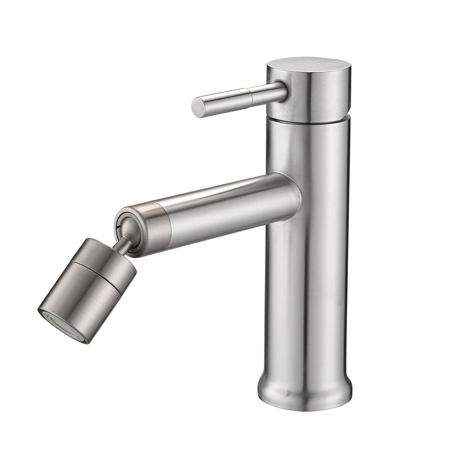 Bathroom Faucet With 2 Mode Functionality And 360 Degree Rotating Aerator Stainless Steel - Brushed Nickel