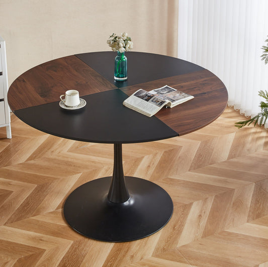 Tulip Round Dining Table, Office Table, Coffee Table - Brown