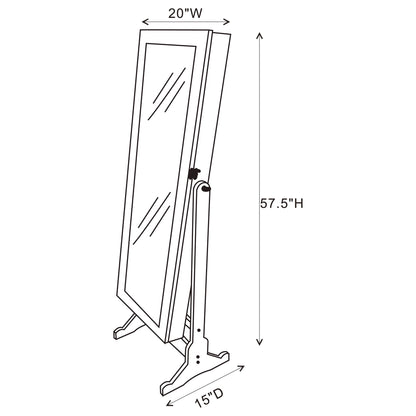 Rosalba - Jewelry Cheval Mirror With Tilting Full Length Mirror And Hidden Storage - Light Gray