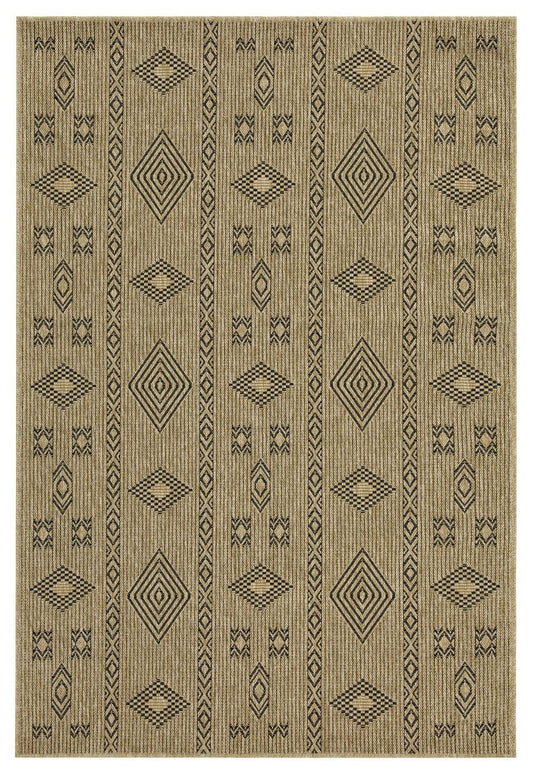 Earth - 7'10" X 10'3" Indoor, Outdoor Area Rug - Natural / Black