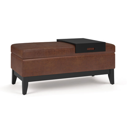 Oregon - Contemporary Storage Ottoman Bench With Tray