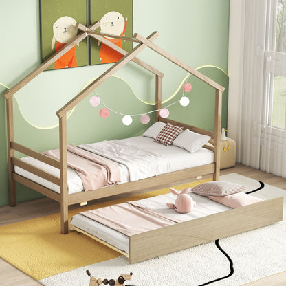 House-Shaped Bed With Trundle