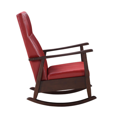 Raina - Rocking Chair - Red / Espresso