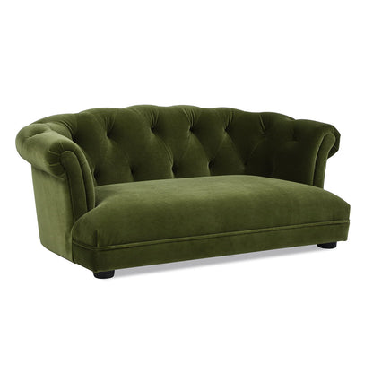 Kiki - Chesterfield Dog Sofa Bed, Medium - Olive Green