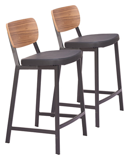 Ardenne - Counter Stool (Set of 2) - Black / Brown