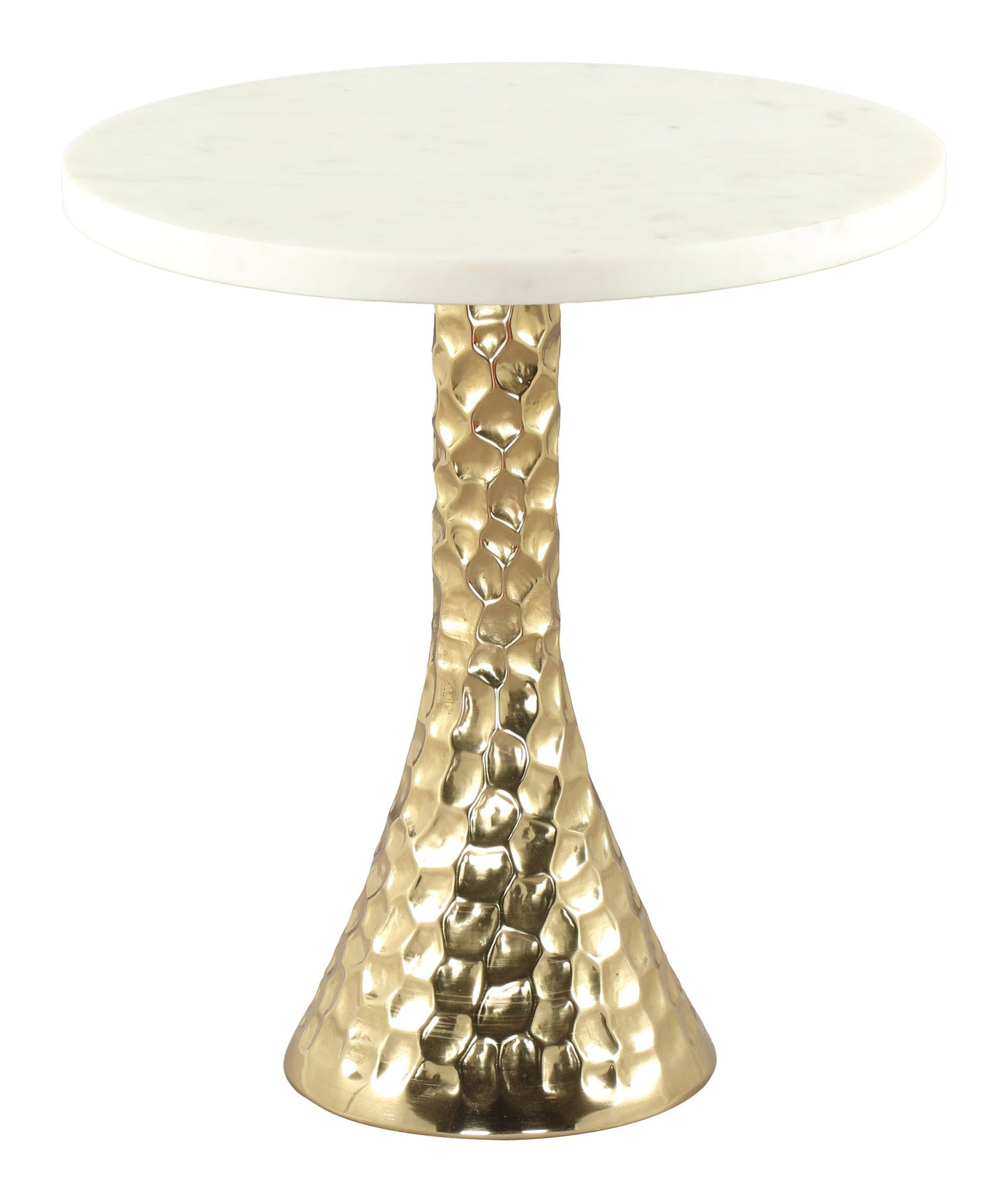 Lira - Accent Table - White / Gold