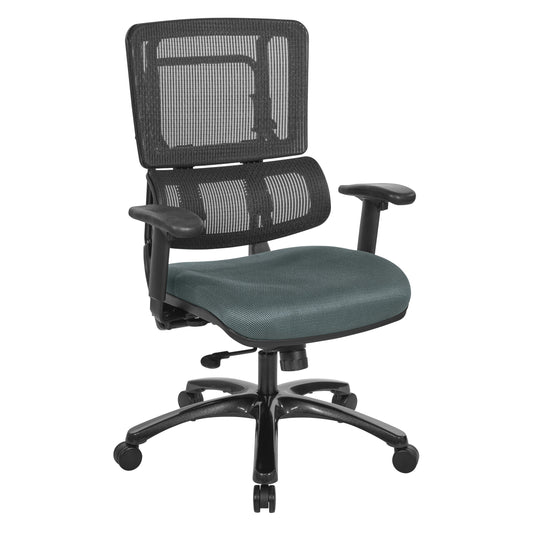 Vertical Black Mesh Back Chair with Shiny Black Base