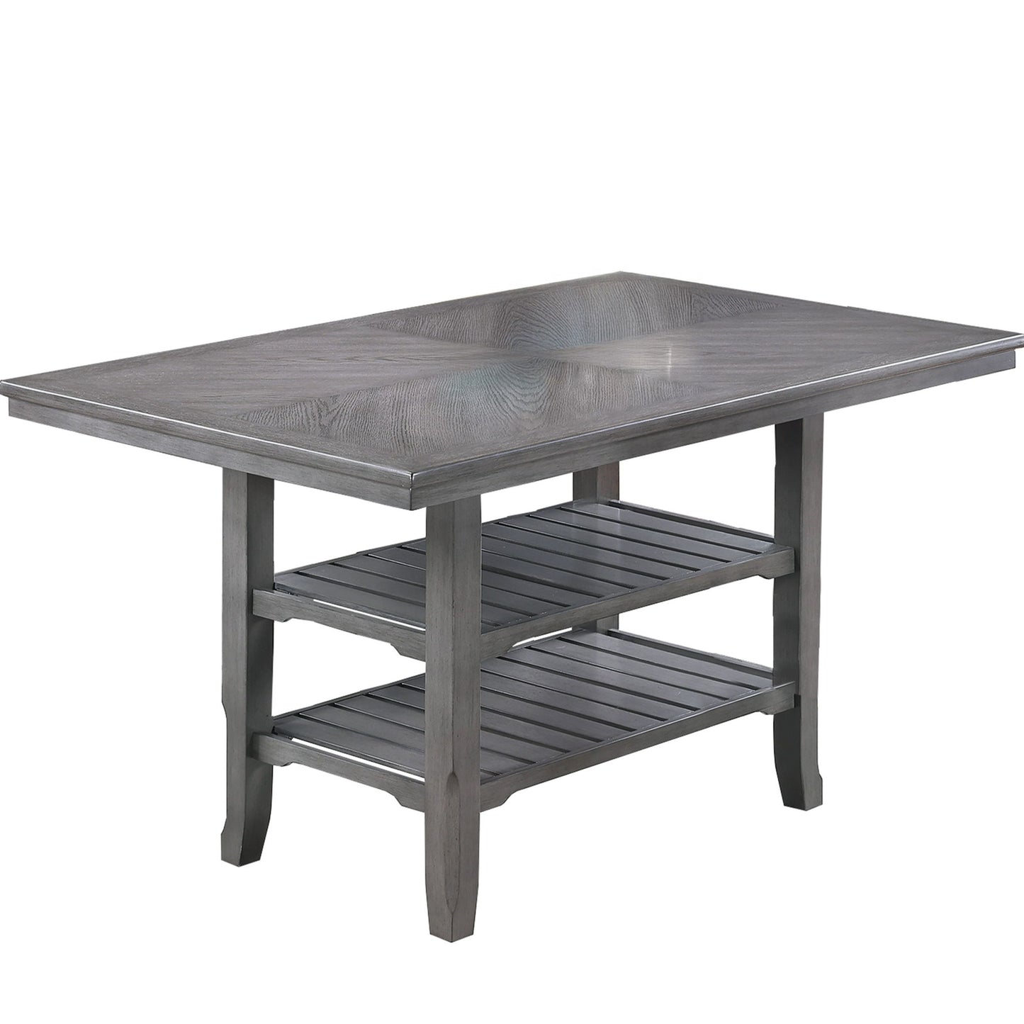 Dining Table 2 Shelves, Counter Height For Dining Room - Gray