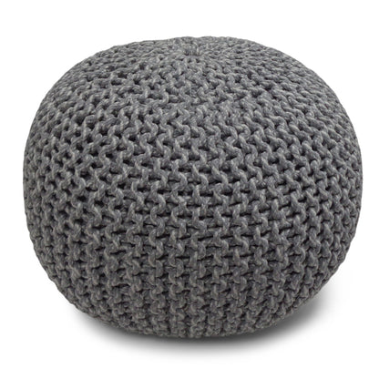 Nikki - Handcrafted Hand Knit Round Pouf