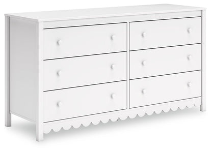 Hallityn - White - Six Drawer Dresser