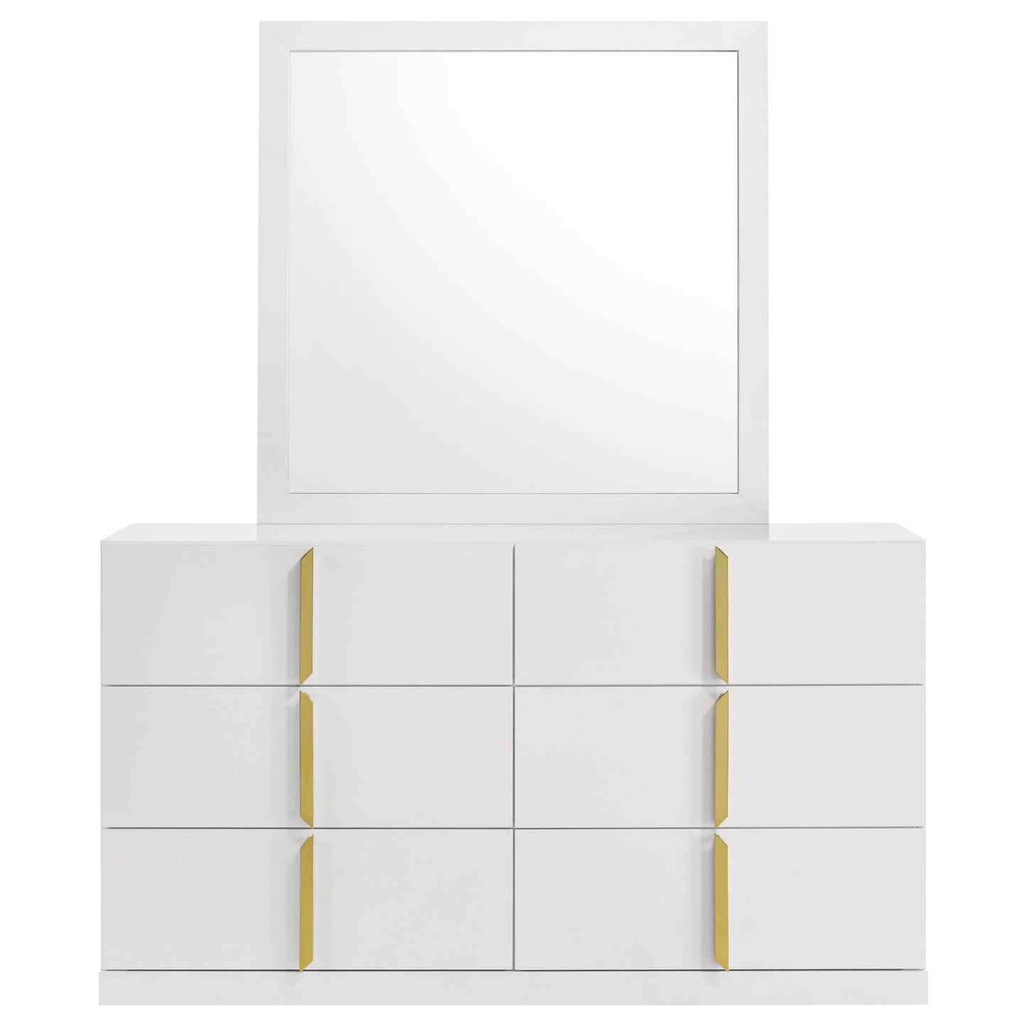 Lauryn - 6 Drawer Dresser With Mirror - Gloss White