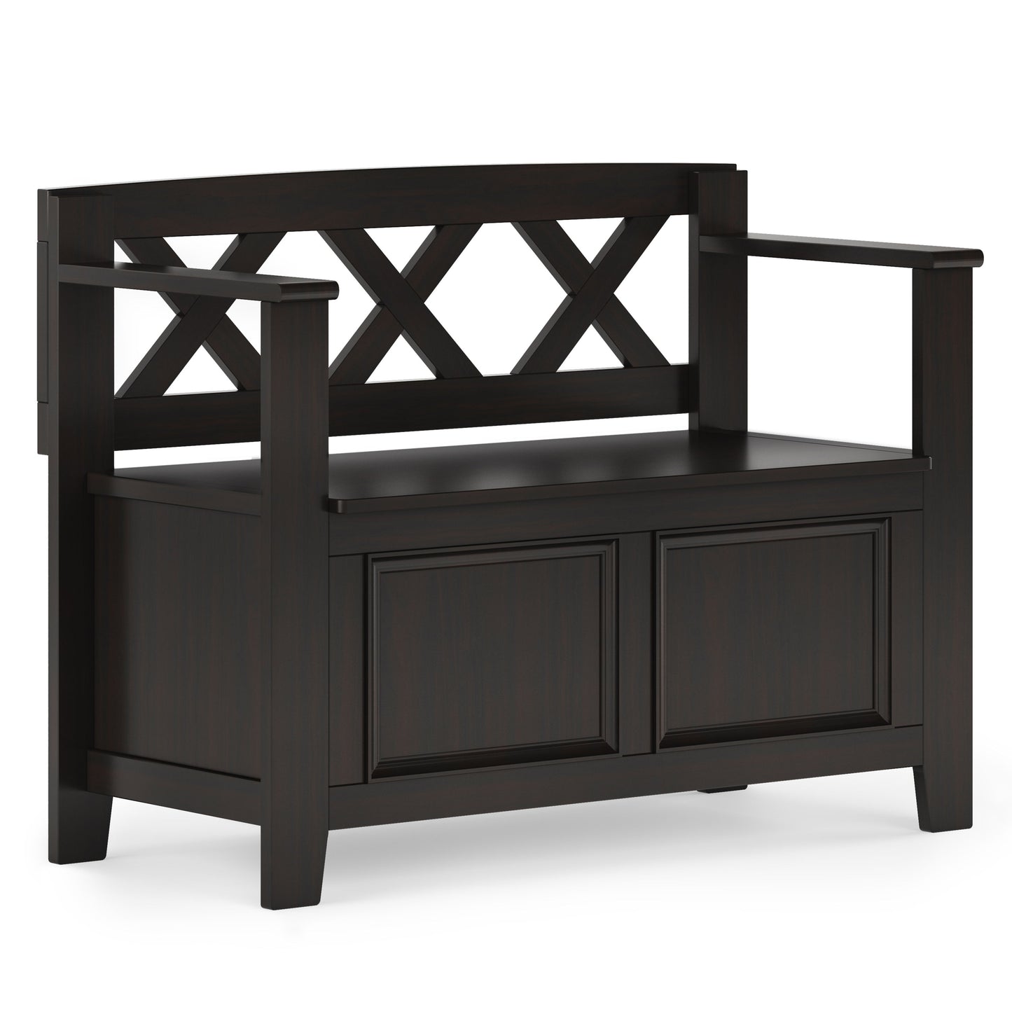 Amherst - Small Entryway Storage Bench - Hickory Brown