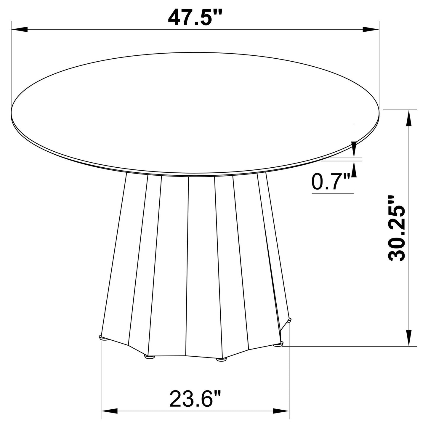 Dorgan - Round Dining Table - Black