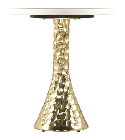 Lira - Accent Table - White / Gold