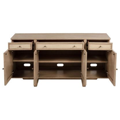 Kailani - 4-Door Cane Sideboard Buffet Cabinet - Beige Oak