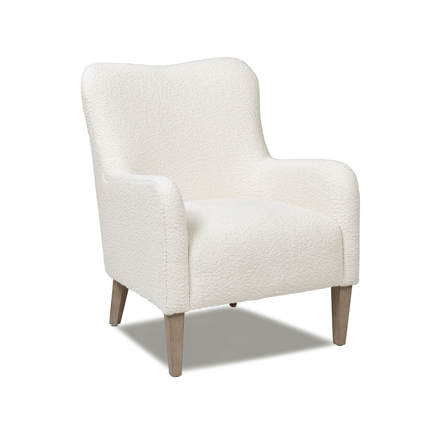 Nimbus - Curved Accent Chair - Ivory White