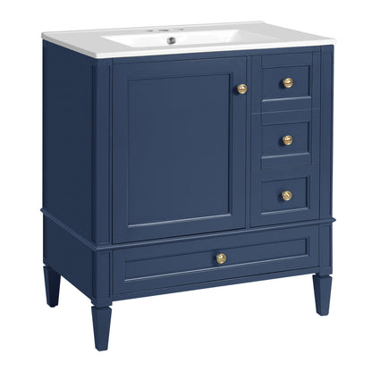 Bathroom Vanity With Sink, 3 Drawer Storage Cabinet