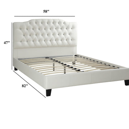 Modern Bed Frame With Tufted Upholstered Headboard