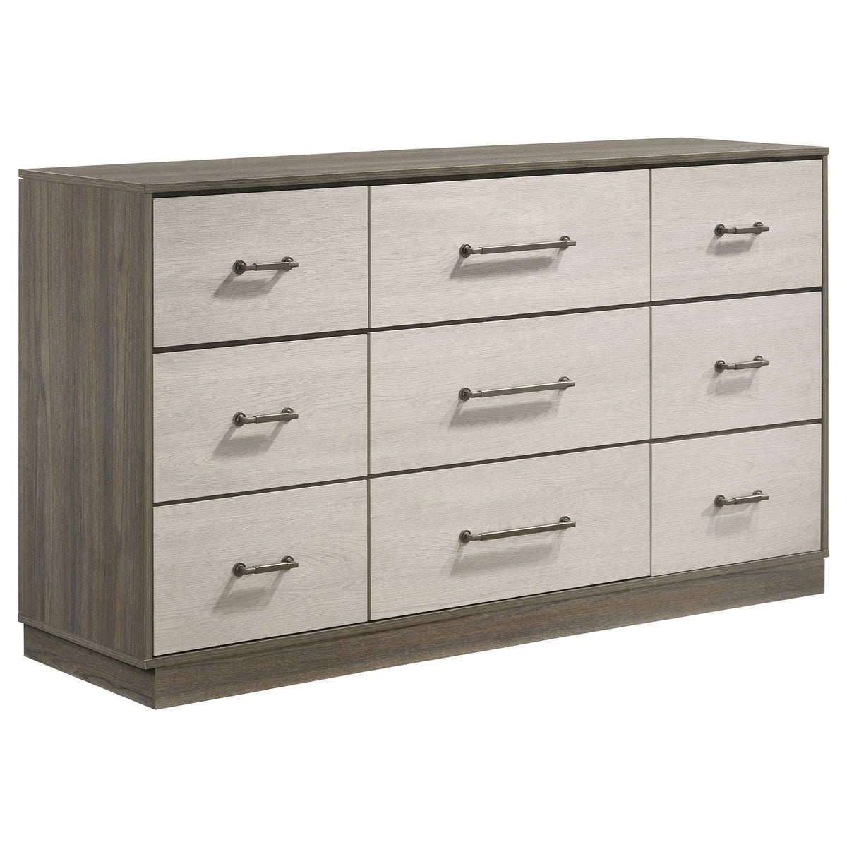 Edmondson - 9 Drawer Dresser With Hidden Jewelry Tray - Natural / Gray