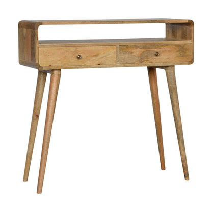 Curved Chestnut Console Table
