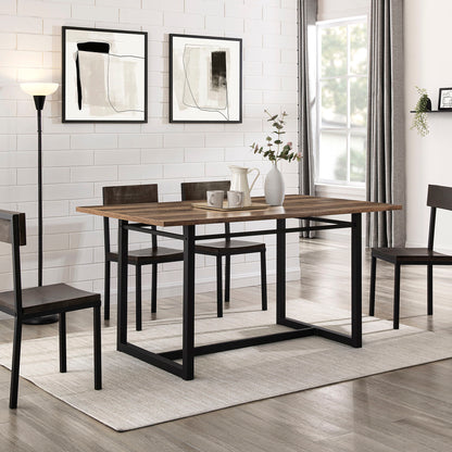 Modern Industrial Rectangle Dining Table - Rustic Oak