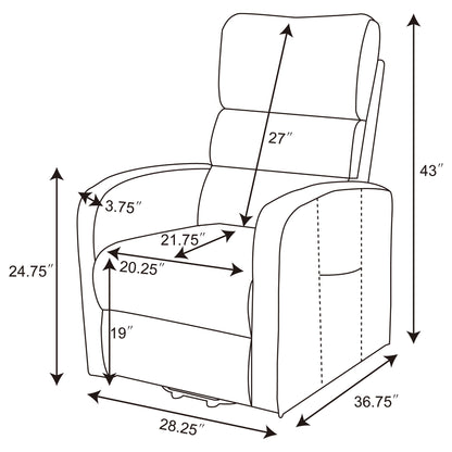 Royston - Upholstered Power Lift Recliner With Remote Comfort - Black