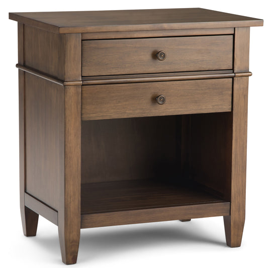 Carlton - Bedside Table - Rustic Natural Aged Brown