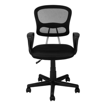 Office Chair, Adjustable Height, Swivel, Ergonomic, Armrests, Mesh, Contemporary / Modern - Black