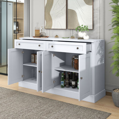 Kitchen Sideboard Storage Buffet Cabinet With 2 Drawers & 4 Doors Adjustable Shelves For Dining Room, Living Room