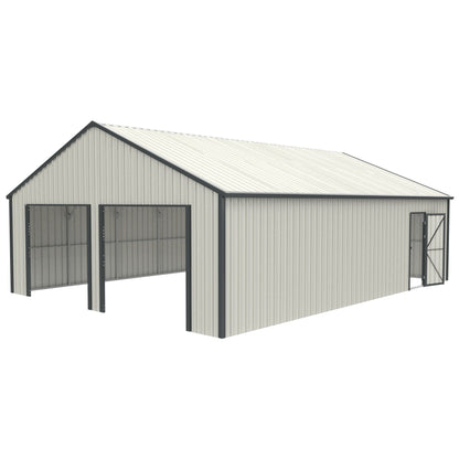 Double Garage Metal Shed With Side Entry Door