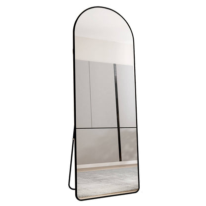 Modern Aluminum Alloy Metal Frame Arched Floor Mirror