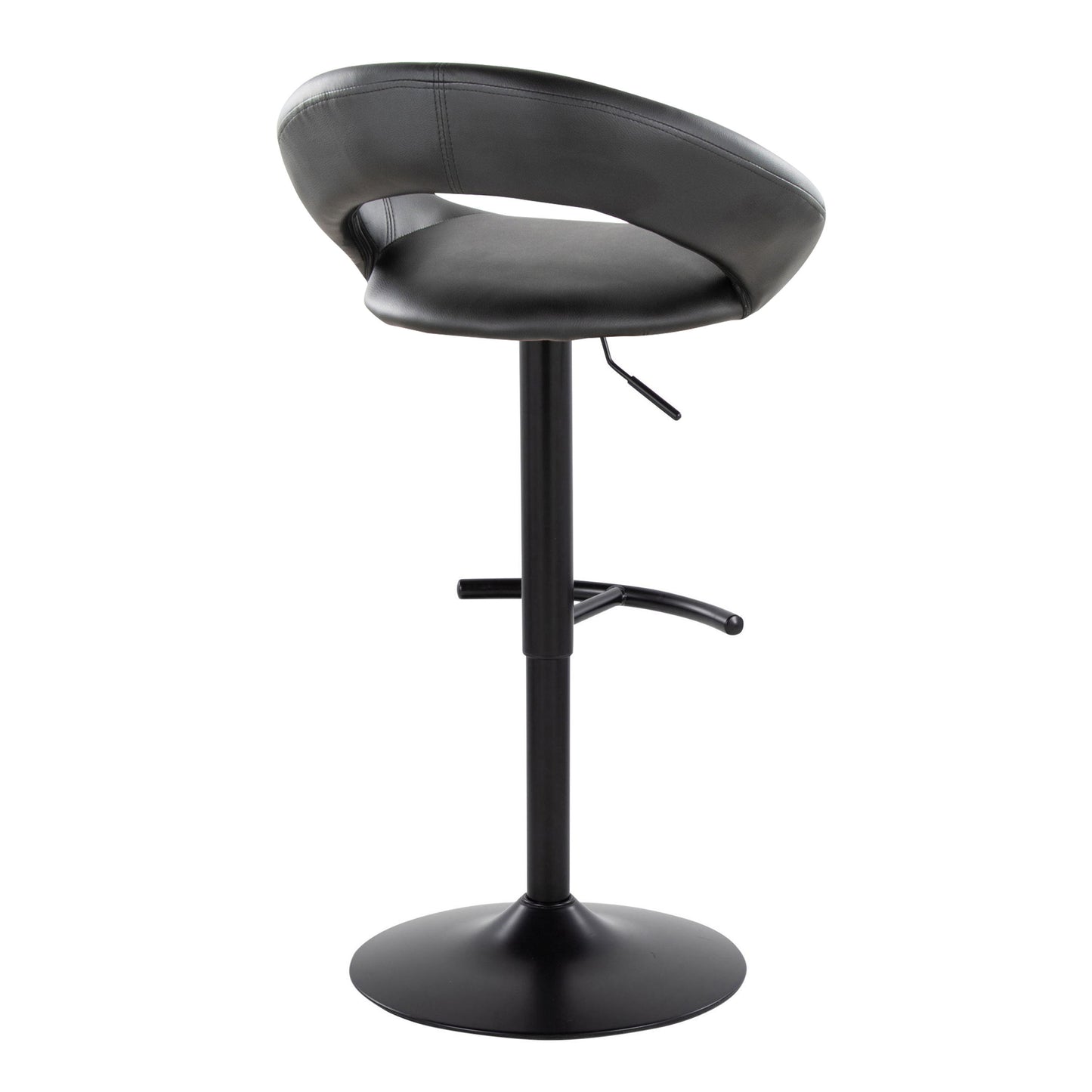 Posh - Contemporary Adjustable Barstool With Swivel & Rounded T Footrest (Set of 2)