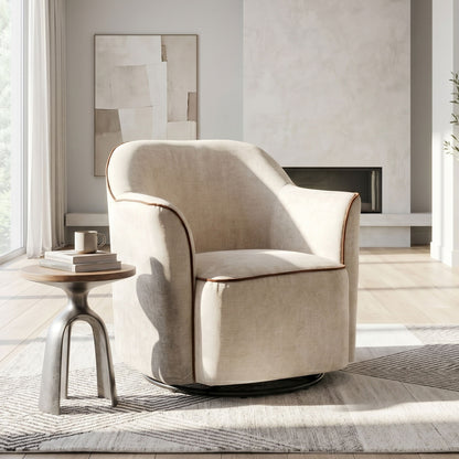 360° Swivel Accent Chair With Flared Arms