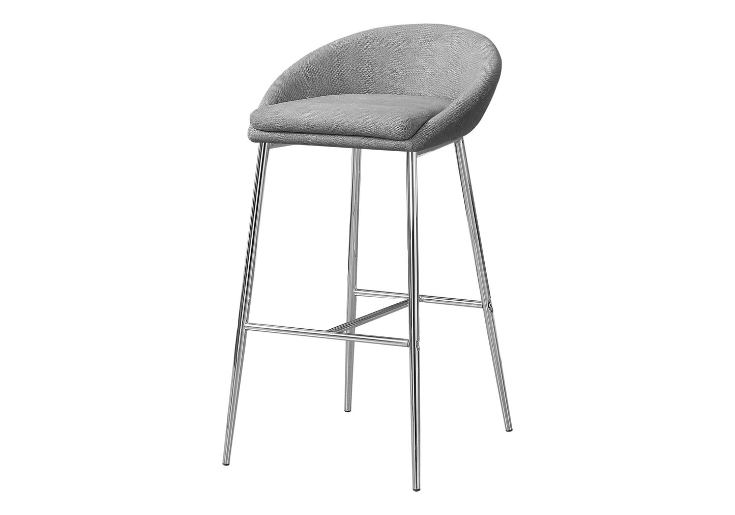 Bar Stool, Bar Height, Contemporary & Modern (Set of 2) - Gray