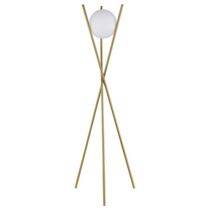 Yamileth - Spherical Bulb Metal Tripod Floor Lamp - Gold