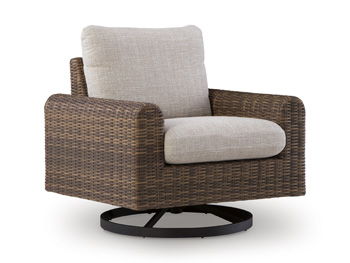 Angel Island - Swivel Lounge With Cushion - Gray / Brown