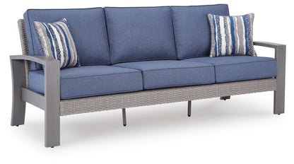 Dillon Beach - Sofa With Cushion - Blue / Gray