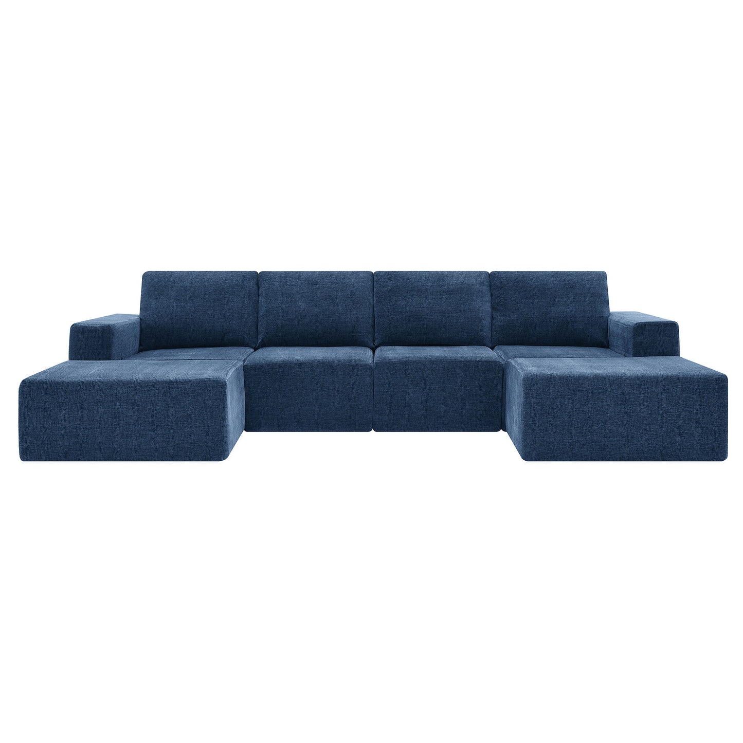 Modular U-Shaped Sectional Sofa, Luxury Chenille Floor Couch Set, Upholstered Indoor Furniture, Foam - Filled Sleeper Sofa Bed For Living Room, Bedroom, Free Combination